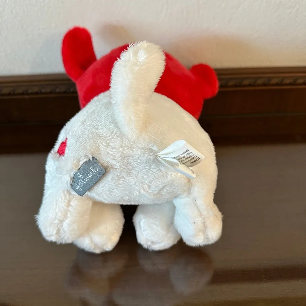 Hallmark 2023 Valentines Day Puppy Dog Plush Red White Heart Bandana Stuffed Toy